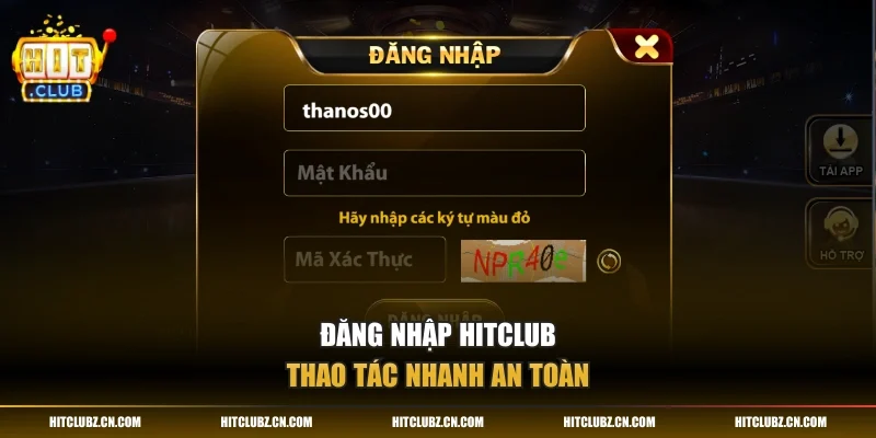 Đăng nhập HITCLUB thao tác nhanh an toàn