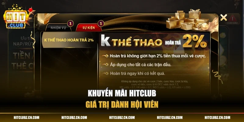 Khuyến mãi HITCLUB giá trị dành hội viên