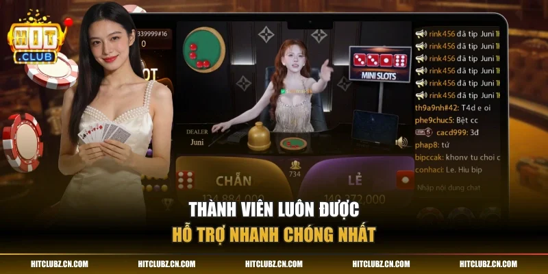 Thành viên luôn được hỗ trợ nhanh chóng nhất